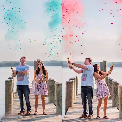 Stageli มือถืองานแต่ง confetti กองปืน Biodegradable เพศเปิดเผย Poppers