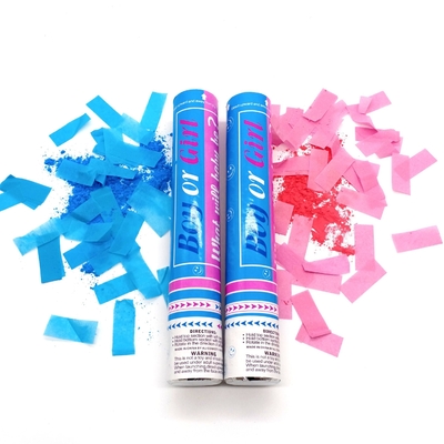อัลลี่ สีฟ้า สีชมพู สูตรคอนเฟตติ ที่สามารถทําลายได้ ควันเผยเพศ คอนเฟตติ พาวเดอร์ คันแนน พาร์ตี้ โปปเปอร์ คอนเฟตติ