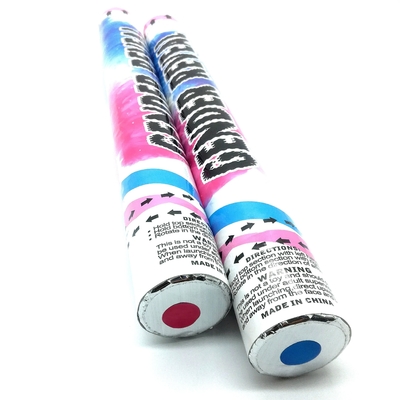 เด็กชายหรือเด็กหญิง เพศเปิดเผยกระดาษ confetti shooter สีวิ่งปู๊ดควัน biodegradable กันไฟปาร์ตี้ popper confetti