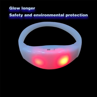 LED FlashingSilicone Bracelet Sensor Sound Activated Light Up Wristband Sound Activated Silicone LED Flashing Bracelet W สายดวงจรไฟฟ้า LED สายดวงจรไฟฟ้า