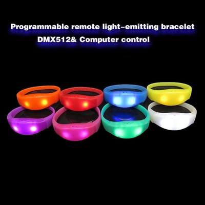 2024 DMX 512 ไฟฟ้า ควบคุมทางไกล LED แบรนเซลต์ RGB Pulseras Brasil luz gira Pulseras LED Con Control DMX