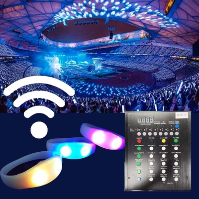 2024 DMX 512 ไฟฟ้า ควบคุมทางไกล LED แบรนเซลต์ RGB Pulseras Brasil luz gira Pulseras LED Con Control DMX