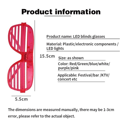 สีของเล่น LED ชลเตอร์ แสงแว่นตา ปาร์ตี้ แว่นตา LED ปาร์ตี้วันเกิด สินค้า แฟลช เปลี่ยน 3D แว่นแว่นแสง