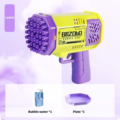 พลาสติก40หลุม โรคเก็ต บาซูก้า Bubble Gun Toys เครื่องชาร์จใหม่ Outdoor Summer สําหรับเด็ก