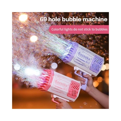 พลาสติก40หลุม โรคเก็ต บาซูก้า Bubble Gun Toys เครื่องชาร์จใหม่ Outdoor Summer สําหรับเด็ก