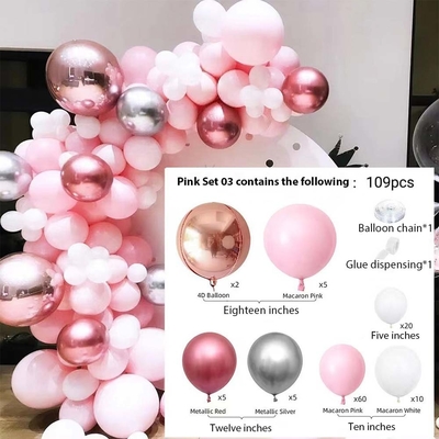 สีชมพู สีน้ําเงิน Latex Balloon Arch Kit Set ชุดงานแต่ง ปาร์ตี้วันเกิด